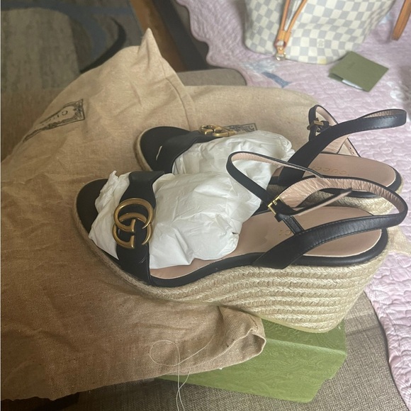 Gucci Wedge Espadrille Sandals - Picture 2 of 7